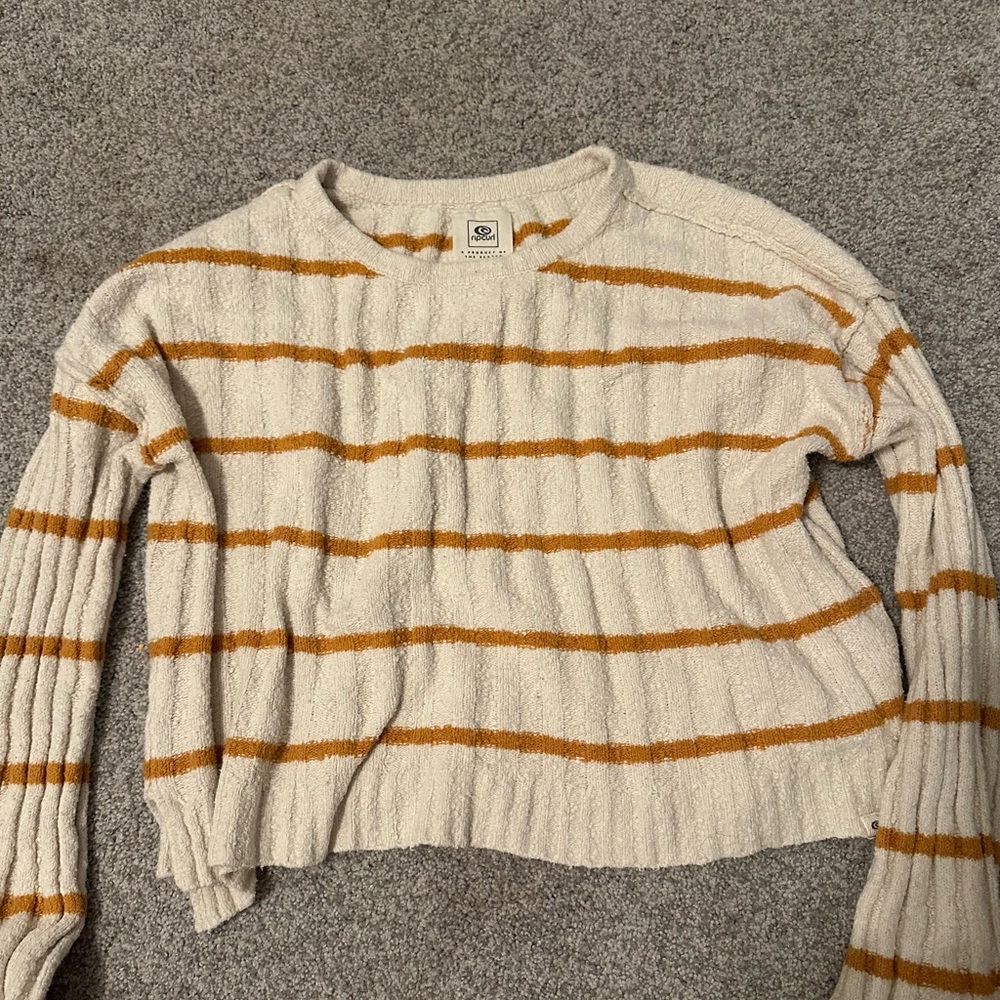 Ripcurl Striped Cream and orange Sweater